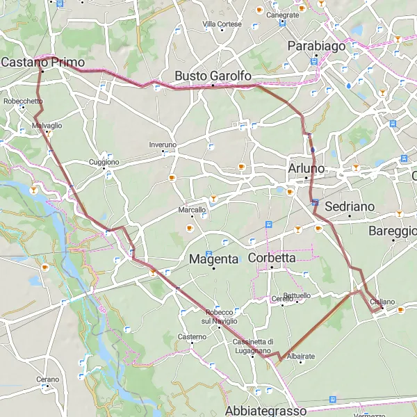 Kartminiatyr av "Historisk rute gjennom Lombardia" sykkelinspirasjon i Lombardia, Italy. Generert av Tarmacs.app sykkelrutoplanlegger