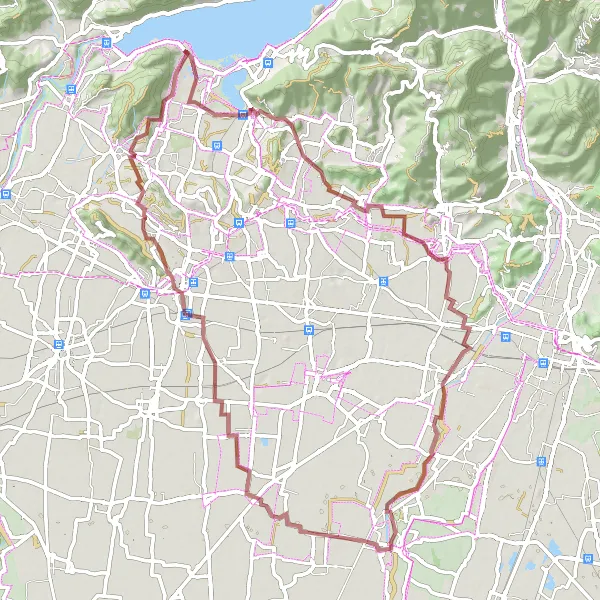 Miniatua del mapa de inspiración ciclista "Aventura de gravilla por Sella y Maclodio" en Lombardia, Italy. Generado por Tarmacs.app planificador de rutas ciclistas