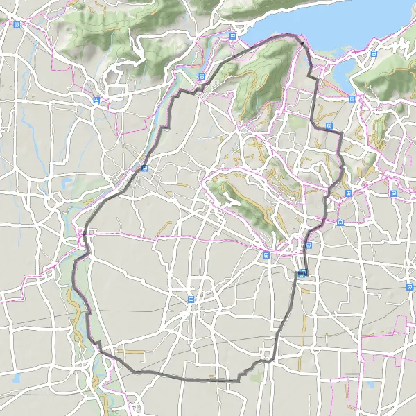 Kartminiatyr av "Rundtur til Monte Sant'Onofrio og Castello Lantieri" sykkelinspirasjon i Lombardia, Italy. Generert av Tarmacs.app sykkelrutoplanlegger