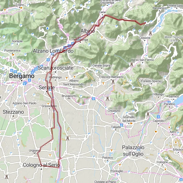 Miniatura della mappa di ispirazione al ciclismo "Avventura Gravel tra Ghisalba e Urgnano" nella regione di Lombardia, Italy. Generata da Tarmacs.app, pianificatore di rotte ciclistiche