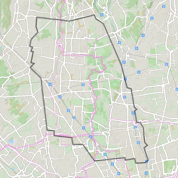 Mapa miniatúra "Cestná trasa cez Lombardiu" cyklistická inšpirácia v Lombardia, Italy. Vygenerované cyklistickým plánovačom trás Tarmacs.app