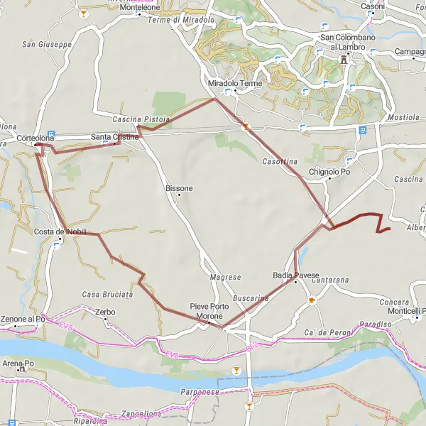 Map miniature of "Scenic Gravel Ride" cycling inspiration in Lombardia, Italy. Generated by Tarmacs.app cycling route planner