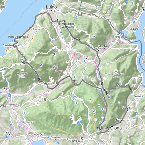 Miniaturní mapa "Trasa kolem Arcisate" inspirace pro cyklisty v oblasti Lombardia, Italy. Vytvořeno pomocí plánovače tras Tarmacs.app