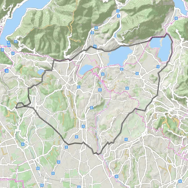 Miniatuurkaart van de fietsinspiratie "Meren en Heuvels van Lombardije" in Lombardia, Italy. Gemaakt door de Tarmacs.app fietsrouteplanner