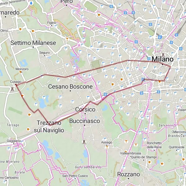 Map miniature of "Buccinasco Loop" cycling inspiration in Lombardia, Italy. Generated by Tarmacs.app cycling route planner