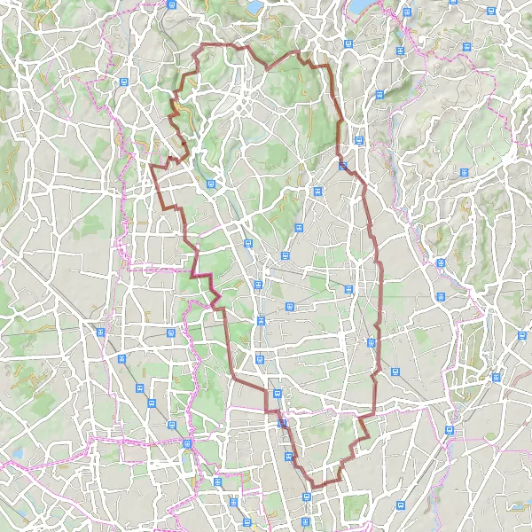 Kartminiatyr av "Grusvei sykling fra Cusano til Giussano" sykkelinspirasjon i Lombardia, Italy. Generert av Tarmacs.app sykkelrutoplanlegger