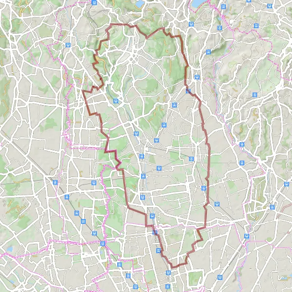 Miniatuurkaart van de fietsinspiratie "Gravelroute rond Cusano Milanino" in Lombardia, Italy. Gemaakt door de Tarmacs.app fietsrouteplanner