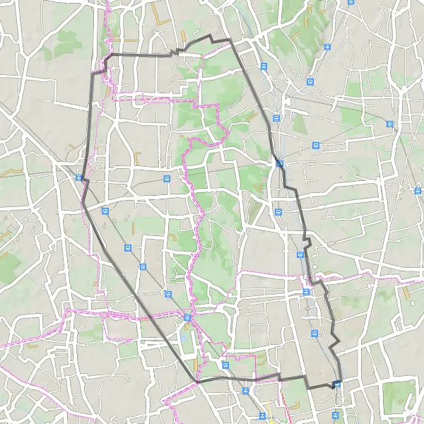 Miniatua del mapa de inspiración ciclista "Ruta escénica a Lazzate" en Lombardia, Italy. Generado por Tarmacs.app planificador de rutas ciclistas