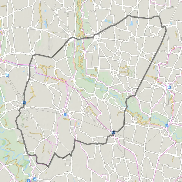 Zemljevid v pomanjšavi "Kolesarska pot okoli Della" kolesarske inspiracije v Lombardia, Italy. Generirano z načrtovalcem kolesarskih poti Tarmacs.app
