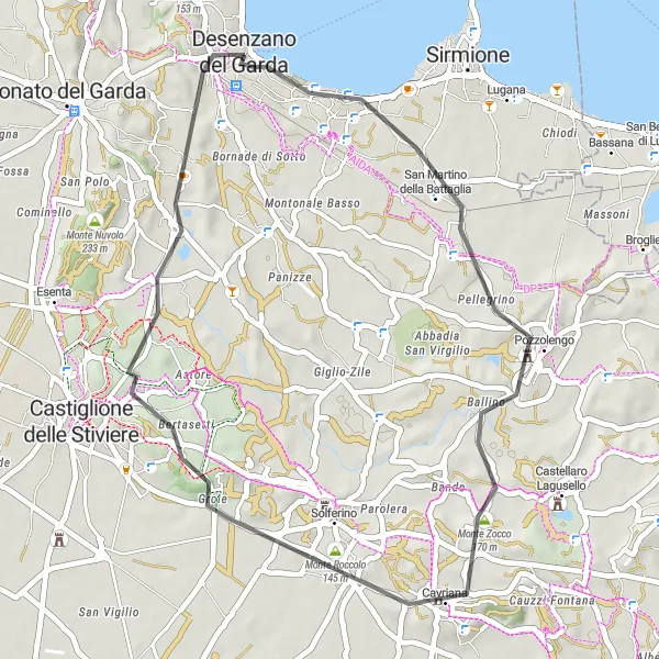 Karten-Miniaturansicht der Radinspiration "Runde um Desenzano del Garda" in Lombardia, Italy. Erstellt vom Tarmacs.app-Routenplaner für Radtouren