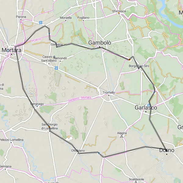 Map miniature of "Scenic Countryside Road Loop" cycling inspiration in Lombardia, Italy. Generated by Tarmacs.app cycling route planner