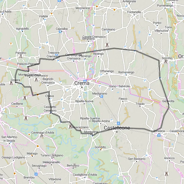 Map miniature of "Lombardia Road Cycling Route" cycling inspiration in Lombardia, Italy. Generated by Tarmacs.app cycling route planner