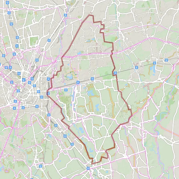 Map miniature of "Dresano - San Giuliano Milanese - Collina del Parco Lambro - Brugherio - Paullo - Balbiano" cycling inspiration in Lombardia, Italy. Generated by Tarmacs.app cycling route planner