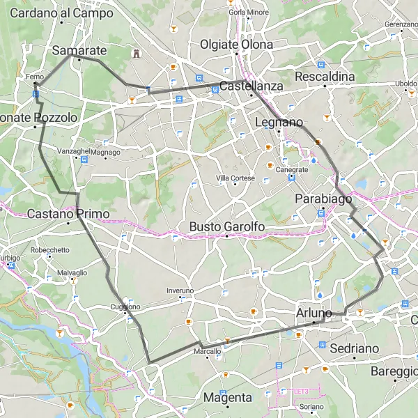 Miniatua del mapa de inspiración ciclista "Ruta de Ciclismo de Carretera por Lombardía" en Lombardia, Italy. Generado por Tarmacs.app planificador de rutas ciclistas