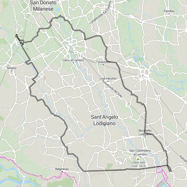 Karten-Miniaturansicht der Radinspiration "Die Panoramaroute von Fizzonasco" in Lombardia, Italy. Erstellt vom Tarmacs.app-Routenplaner für Radtouren