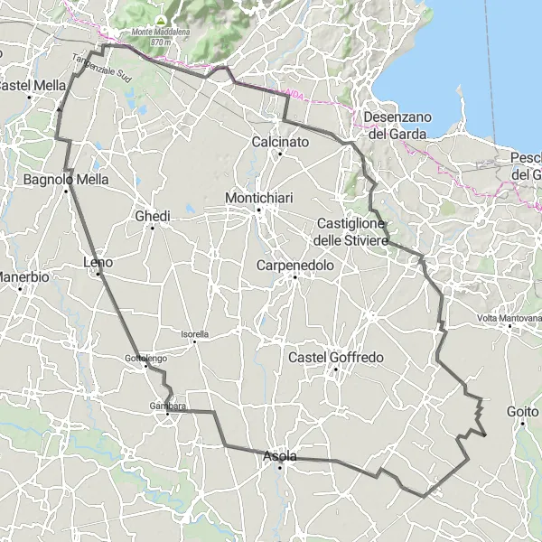 Karten-Miniaturansicht der Radinspiration "Rundfahrroute rund um Brescia" in Lombardia, Italy. Erstellt vom Tarmacs.app-Routenplaner für Radtouren