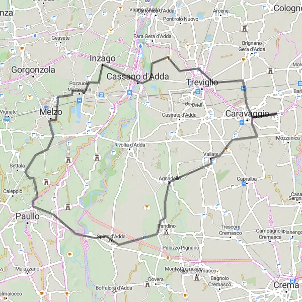 Karten-Miniaturansicht der Radinspiration "Lombardische Schätze entdecken" in Lombardia, Italy. Erstellt vom Tarmacs.app-Routenplaner für Radtouren