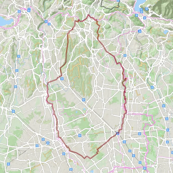 Miniatura mapy "Trasa gravelowa z La Pioggera do Binago" - trasy rowerowej w Lombardia, Italy. Wygenerowane przez planer tras rowerowych Tarmacs.app
