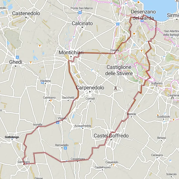 Miniatura mapy "Trasa Gravel do Gambara i z powrotem" - trasy rowerowej w Lombardia, Italy. Wygenerowane przez planer tras rowerowych Tarmacs.app