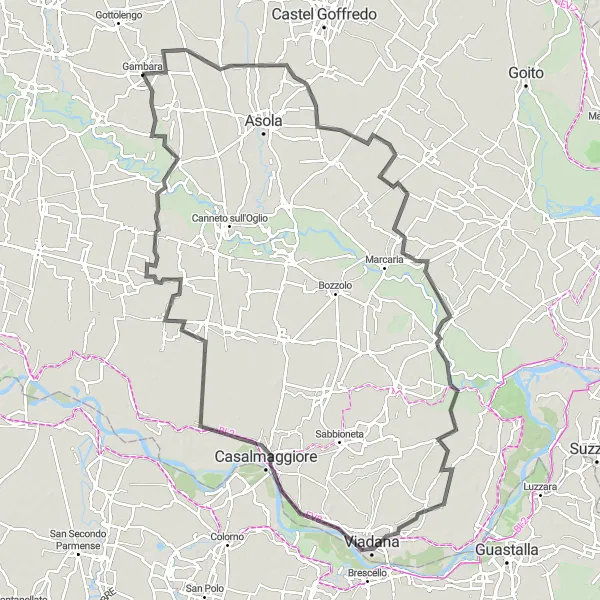 Miniatuurkaart van de fietsinspiratie "Rondom Gambara - Casalmoro fietsroute" in Lombardia, Italy. Gemaakt door de Tarmacs.app fietsrouteplanner