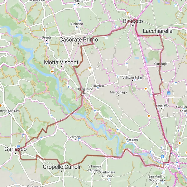 Map miniature of "Gravel Adventure" cycling inspiration in Lombardia, Italy. Generated by Tarmacs.app cycling route planner