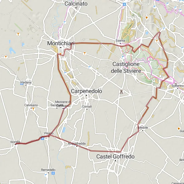 Miniatura della mappa di ispirazione al ciclismo "Giro in bicicletta per Montagne e Colline" nella regione di Lombardia, Italy. Generata da Tarmacs.app, pianificatore di rotte ciclistiche