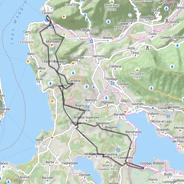 Karten-Miniaturansicht der Radinspiration "Faszinierende Fahrradroute um Laveno" in Lombardia, Italy. Erstellt vom Tarmacs.app-Routenplaner für Radtouren