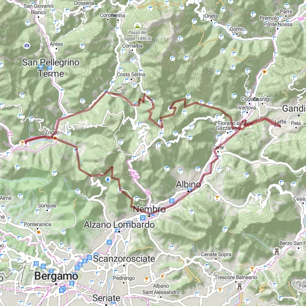 Miniatuurkaart van de fietsinspiratie "Avontuurlijke graveltocht door de bergen van Lombardia" in Lombardia, Italy. Gemaakt door de Tarmacs.app fietsrouteplanner