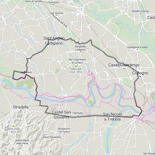 Miniatura mapy "Piacenza Road Trip" - trasy rowerowej w Lombardia, Italy. Wygenerowane przez planer tras rowerowych Tarmacs.app