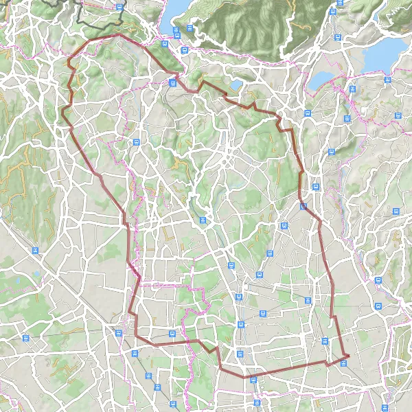 Map miniature of "Gravel Adventure" cycling inspiration in Lombardia, Italy. Generated by Tarmacs.app cycling route planner