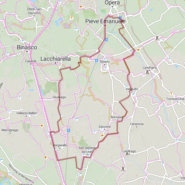 Miniaturní mapa "Cyklotrasa Palazzo Salazar" inspirace pro cyklisty v oblasti Lombardia, Italy. Vytvořeno pomocí plánovače tras Tarmacs.app