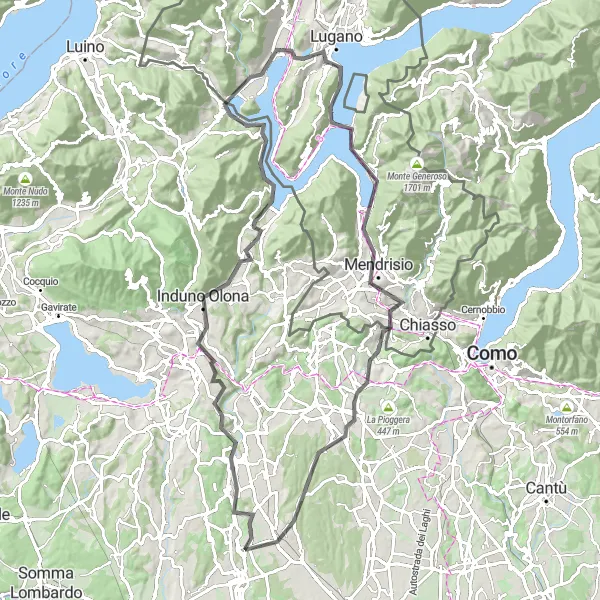 Miniatua del mapa de inspiración ciclista "Recorrido Escénico por Lombardia en Bicicleta" en Lombardia, Italy. Generado por Tarmacs.app planificador de rutas ciclistas