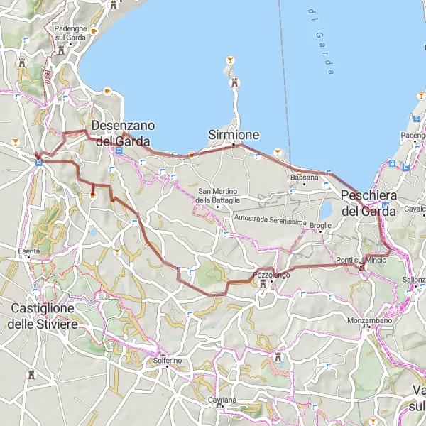 Mapa miniatúra "Gravel okruh cez Monte Alto" cyklistická inšpirácia v Lombardia, Italy. Vygenerované cyklistickým plánovačom trás Tarmacs.app