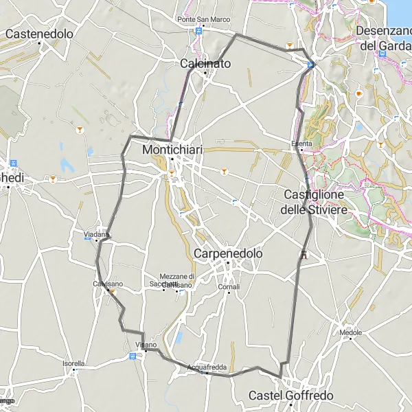 Mapa miniatúra "Cyklistický okruh s výhľadom na Monte Malocco a Monte Di Sotto" cyklistická inšpirácia v Lombardia, Italy. Vygenerované cyklistickým plánovačom trás Tarmacs.app