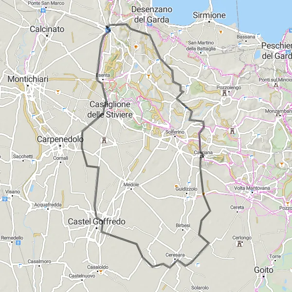 Mapa miniatúra "Výzva pre cyklistov s Monte Tondo a Monte della Palazzina" cyklistická inšpirácia v Lombardia, Italy. Vygenerované cyklistickým plánovačom trás Tarmacs.app