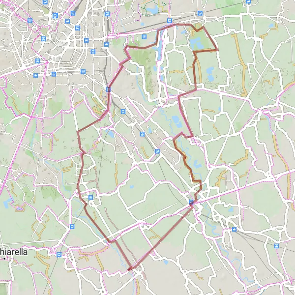 Miniatura della mappa di ispirazione al ciclismo "Esplorazione di Melegnano e dintorni" nella regione di Lombardia, Italy. Generata da Tarmacs.app, pianificatore di rotte ciclistiche