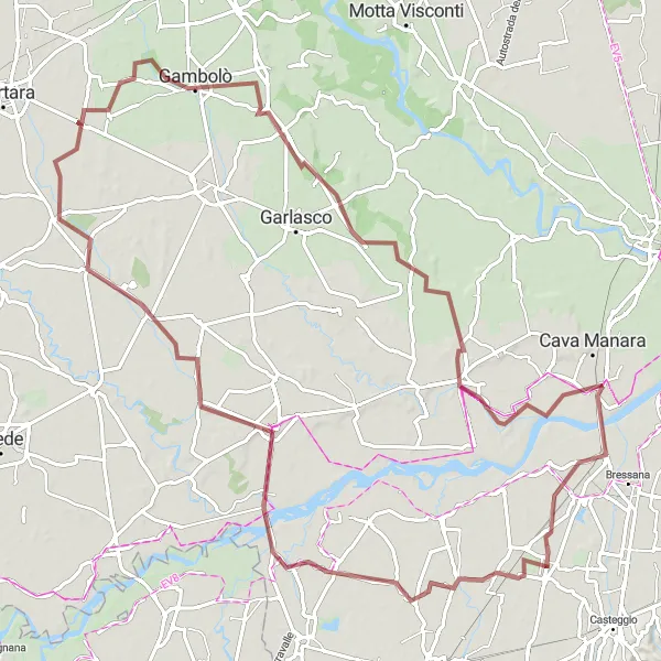 Map miniature of "Exploring the Lombardian Countryside" cycling inspiration in Lombardia, Italy. Generated by Tarmacs.app cycling route planner