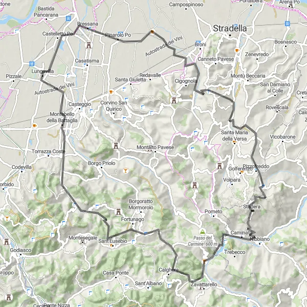 Miniatuurkaart van de fietsinspiratie "Uitdagende route door Lombardia" in Lombardia, Italy. Gemaakt door de Tarmacs.app fietsrouteplanner