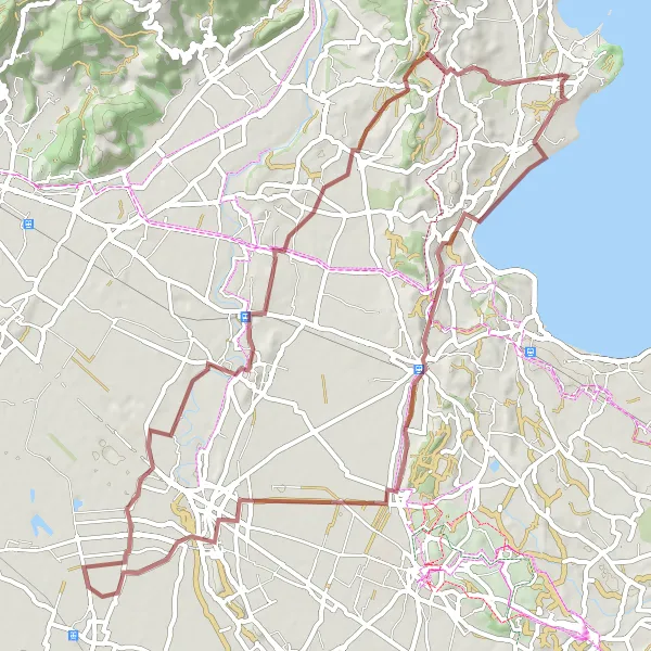 Map miniature of "Gravel Delight: Solarolo to Polpenazze del Garda" cycling inspiration in Lombardia, Italy. Generated by Tarmacs.app cycling route planner