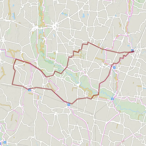 Zemljevid v pomanjšavi "Pustolovščina po gričih Manerbia" kolesarske inspiracije v Lombardia, Italy. Generirano z načrtovalcem kolesarskih poti Tarmacs.app