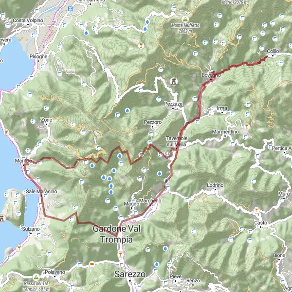 Miniature de la carte de l'inspiration cycliste "Tour des Lacs de Lombardie" dans la Lombardia, Italy. Générée par le planificateur d'itinéraire cycliste Tarmacs.app