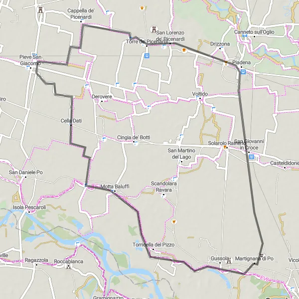 Kartminiatyr av "Gjennom det nordlige Lombardia" sykkelinspirasjon i Lombardia, Italy. Generert av Tarmacs.app sykkelrutoplanlegger
