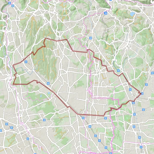 Karten-Miniaturansicht der Radinspiration "Erkundung von Meda und Umgebung auf Schotterwegen" in Lombardia, Italy. Erstellt vom Tarmacs.app-Routenplaner für Radtouren