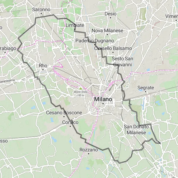 Karten-Miniaturansicht der Radinspiration "Sportliche Herausforderung mit Panoramablicken" in Lombardia, Italy. Erstellt vom Tarmacs.app-Routenplaner für Radtouren