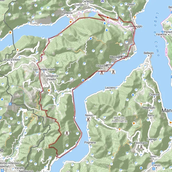 Kartminiatyr av "Grusväg till Barna via Dosso di Lavedo" cykelinspiration i Lombardia, Italy. Genererad av Tarmacs.app cykelruttplanerare