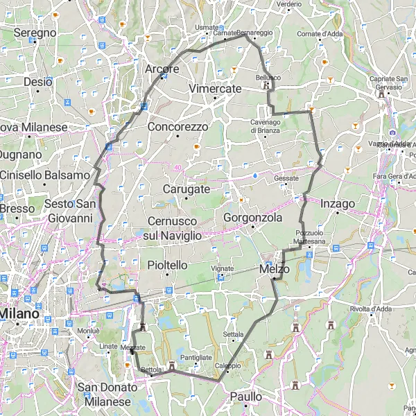 Map miniature of "Lorenzago-Zelo Loop" cycling inspiration in Lombardia, Italy. Generated by Tarmacs.app cycling route planner