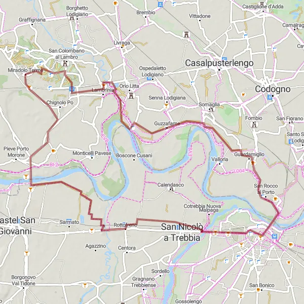 Karten-Miniaturansicht der Radinspiration "Abenteuerliche Fahrradtour durch die Natur" in Lombardia, Italy. Erstellt vom Tarmacs.app-Routenplaner für Radtouren