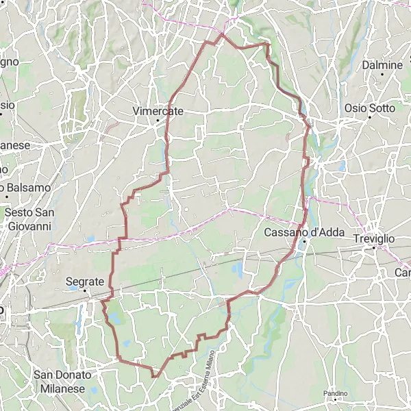 Miniatuurkaart van de fietsinspiratie "Ontdek de indrukwekkende bezienswaardigheden van Lombardia" in Lombardia, Italy. Gemaakt door de Tarmacs.app fietsrouteplanner