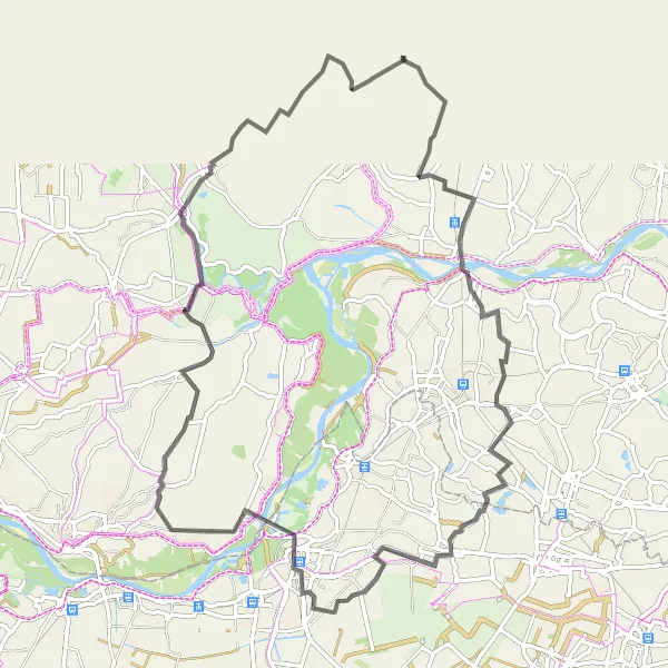 Miniatura della mappa di ispirazione al ciclismo "Ciclostrada delle Acque" nella regione di Lombardia, Italy. Generata da Tarmacs.app, pianificatore di rotte ciclistiche