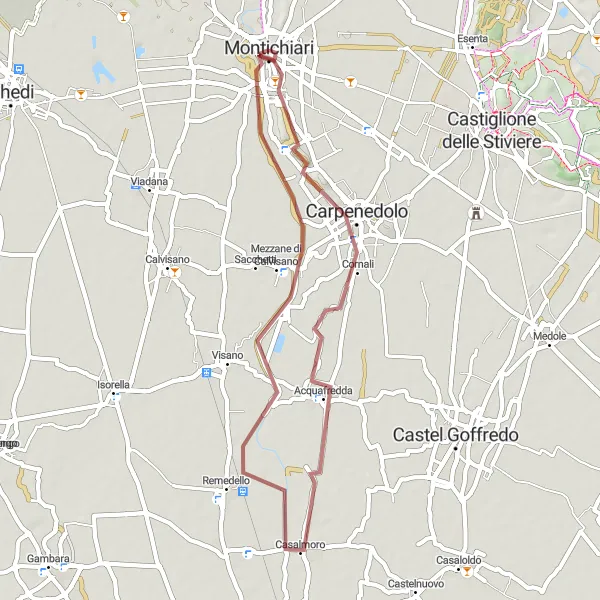 Mapa miniatúra "Gravelová cyklo trasa Monte Rotondo" cyklistická inšpirácia v Lombardia, Italy. Vygenerované cyklistickým plánovačom trás Tarmacs.app